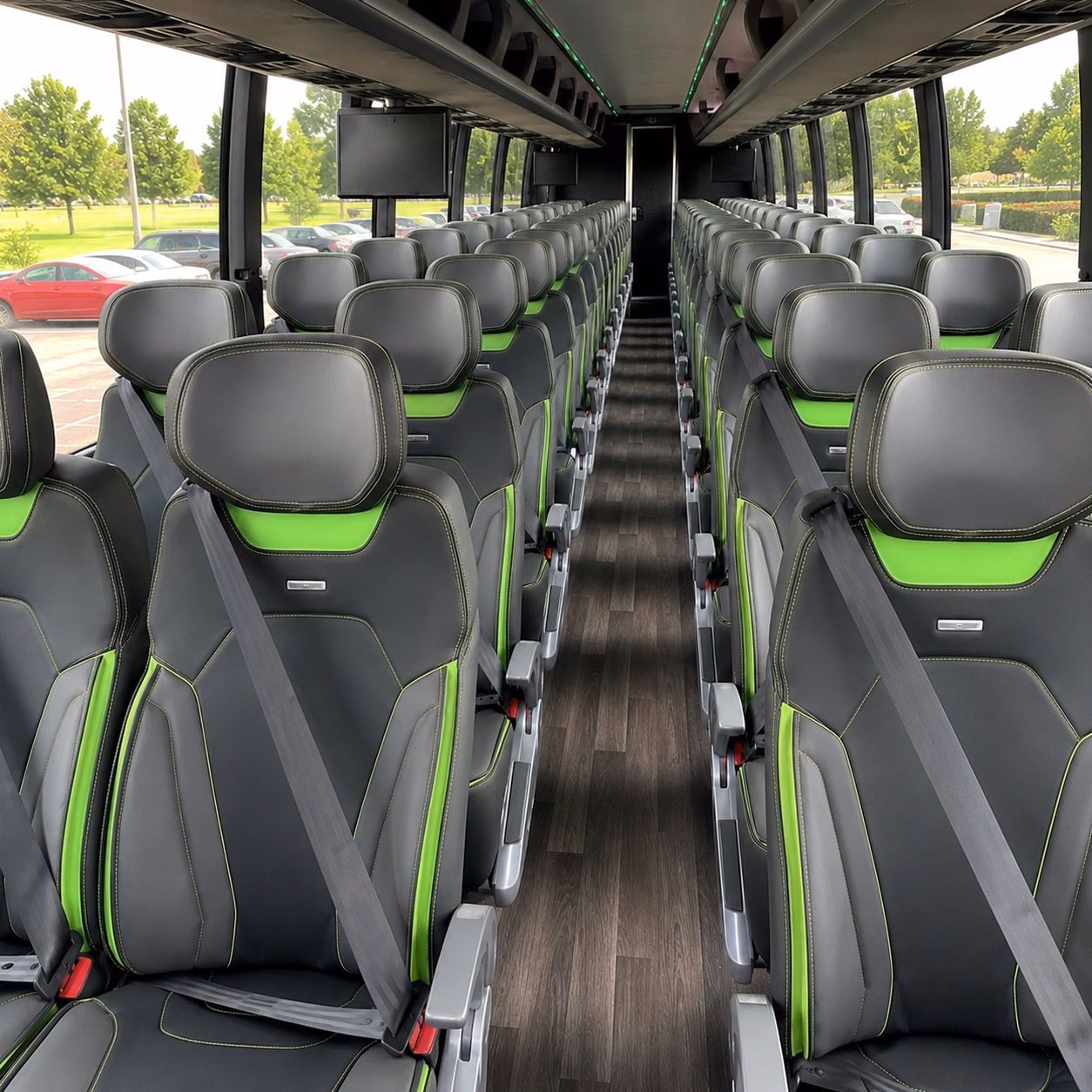 56 passenger charter bus interior